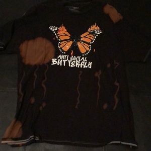 Acid Washed Graphic Tee “Antisocial Butterfly”